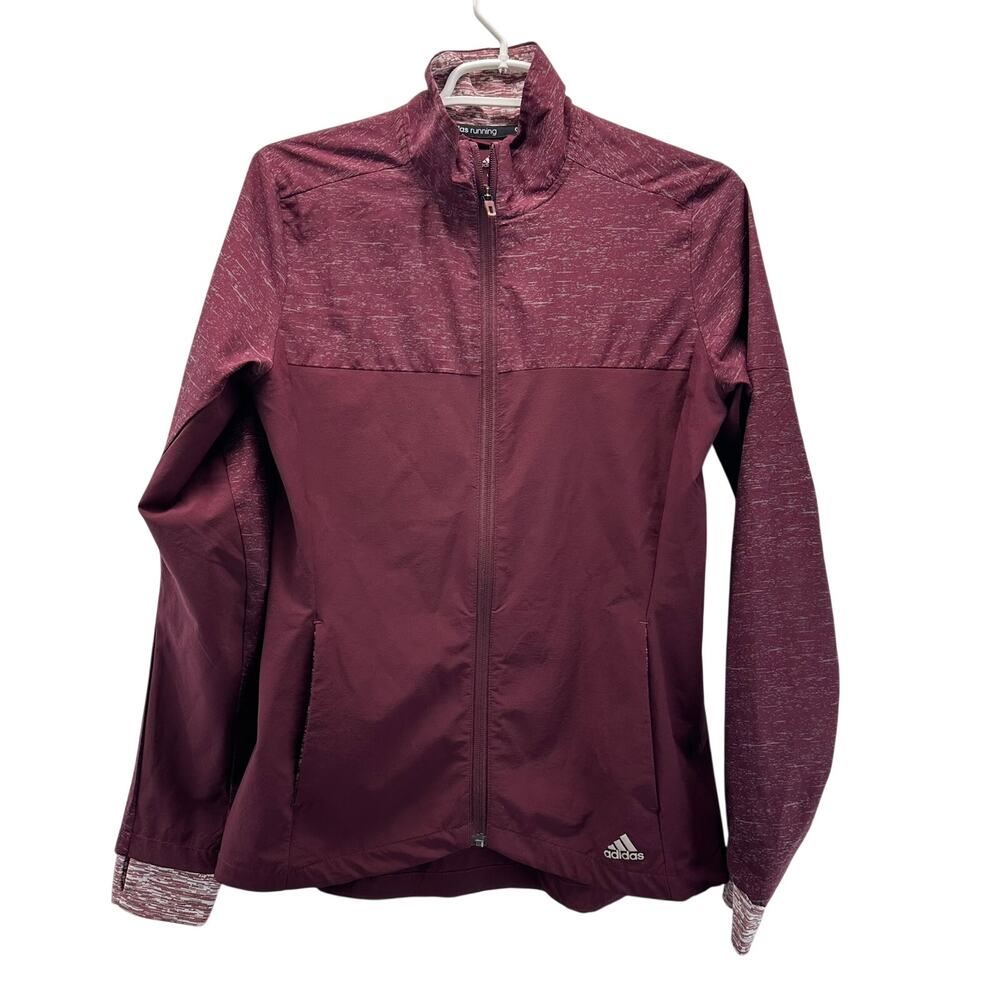 Adidas Supernova Running Jacket Burgundy Small Walking Athletic